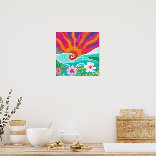 Sonnenuntergang in Fushia-Poster und zum Download  Poster (Küche)