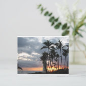 Sonnenuntergang in Hawaii Postkarte (Stehend Vorderseite)