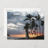 Sonnenuntergang in Hawaii Postkarte (Vorne/Hinten)