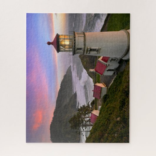 Sonnenuntergang in Heceta Head Lighthouse an der O Puzzle (Vertikal)