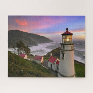 Sonnenuntergang in Heceta Head Lighthouse an der O Puzzle