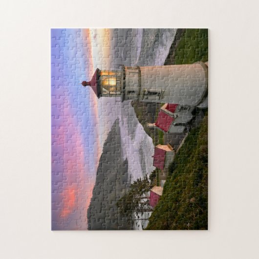 Sonnenuntergang in Heceta Head Lighthouse an der O Puzzle (Vertikal)