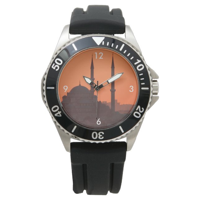 Sonnenuntergang in Istanbul Nr. 1 Armbanduhr (Vorderseite)