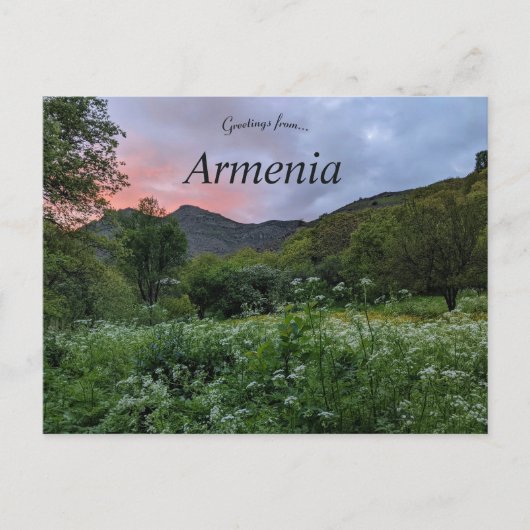 Sonnenuntergang in Jeghegis Armenien Postkarte (Vorderseite)