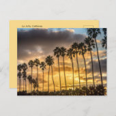 Sonnenuntergang in Kalifornien mit Palmen Postkarte (Vorne/Hinten)