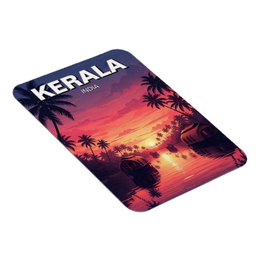 Sonnenuntergang in Kerala Indien Magnet (Rechte Seite)