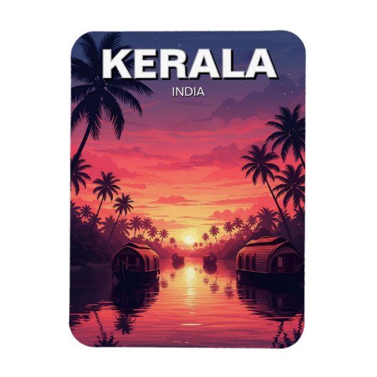 Sonnenuntergang in Kerala Indien Magnet (Vertikal)