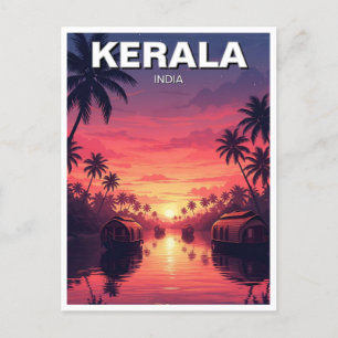 Sonnenuntergang in Kerala Indien Postkarte