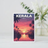 Sonnenuntergang in Kerala Indien Postkarte (Stehend Vorderseite)