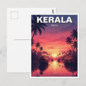 Sonnenuntergang in Kerala Indien Postkarte (Vorne/Hinten)