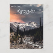 Sonnenuntergang in Kirgisistan Postkarte (Vorderseite)