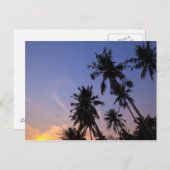 Sonnenuntergang in Koh Chang Thai Palmen Postkarte (Vorne/Hinten)