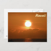 Sonnenuntergang in Kona, Hawaii Postkarte mit Schi (Vorne/Hinten)