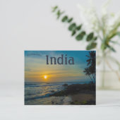 Sonnenuntergang in Kovalam Kerala Indien Postkarte (Stehend Vorderseite)