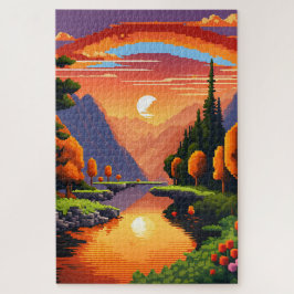 Sonnenuntergang in Kunst Puzzle