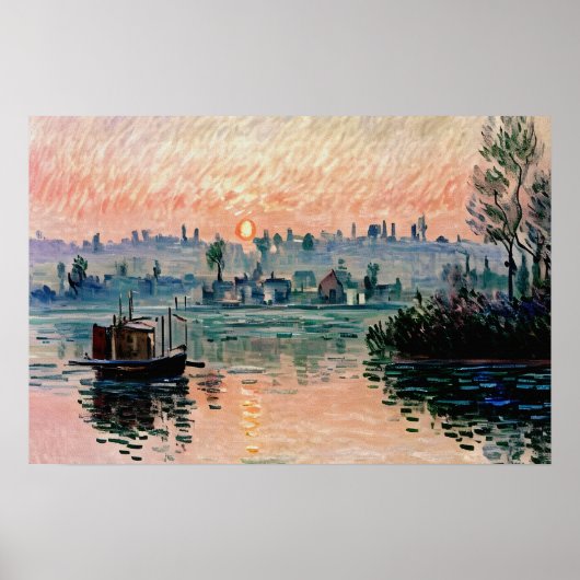 Sonnenuntergang in Lavacourt (1) Ein ruhiger Abend Poster (Vorne)