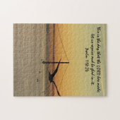 Sonnenuntergang in Lissabon mit Verse von Psalm 11 Puzzle (Horizontal)