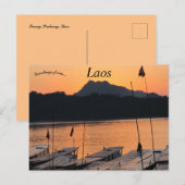 Sonnenuntergang in Luang Prabang Laos Postkarte (Vorne/Hinten)