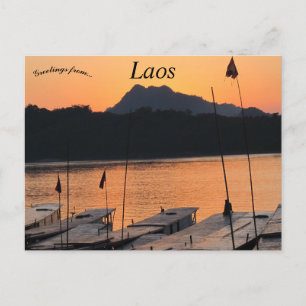 Sonnenuntergang in Luang Prabang Laos Postkarte