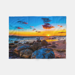 Sonnenuntergang in Meer Fleecedecke