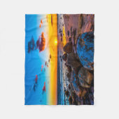 Sonnenuntergang in Meer Fleecedecke (Vorderseite)