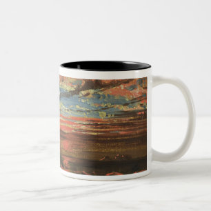 Sonnenuntergang in Meer nach einem Sturm (Öl auf Zweifarbige Tasse