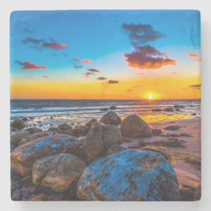 Sonnenuntergang in Meer Steinuntersetzer