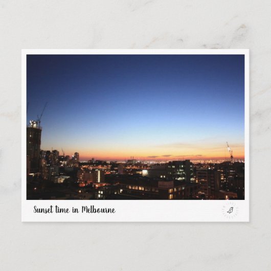 Sonnenuntergang in Melbourne Postkarte (Vorderseite)