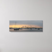 Sonnenuntergang in Newport, RI - Panorama-Leinwand