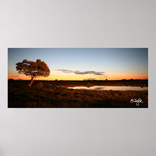 Sonnenuntergang in Okakuejo Poster (Vorne)