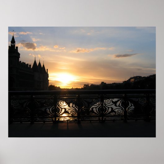 Sonnenuntergang in Paris Poster (Vorne)