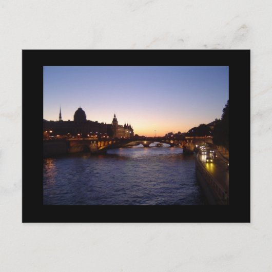 Sonnenuntergang in Paris Postkarte (Vorderseite)