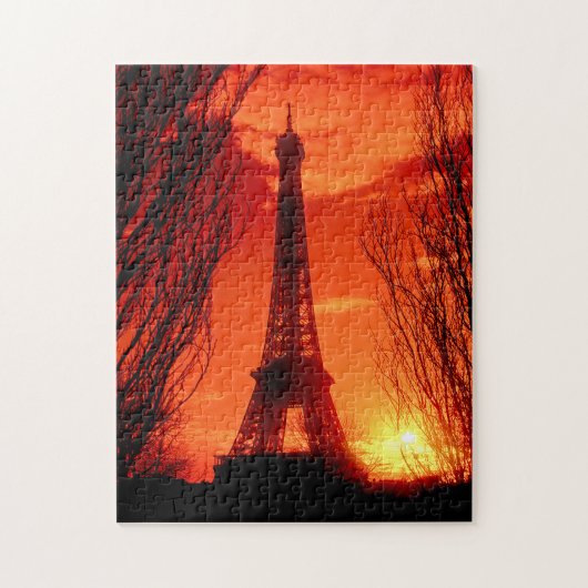 Sonnenuntergang in Paris Puzzle (Vertikal)