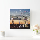Sonnenuntergang in Paris Quadratische Wanduhr (Zuhause)