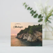 Sonnenuntergang in Petrovac Montenegro Postkarte (Stehend Vorderseite)