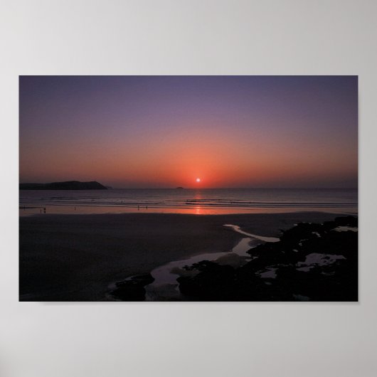 Sonnenuntergang in Polzeath Poster (Vorne)