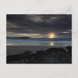 Sonnenuntergang in Polzeath Postkarte