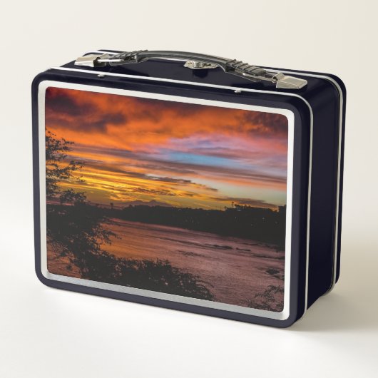 Sonnenuntergang in Praia, Kap Verde Metall Brotdose (Rückseite)