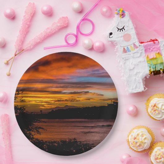 Sonnenuntergang in Praia, Kap Verde Pappteller (Party)