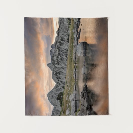 Sonnenuntergang in Pyramid See Wandteppich (Vorderseite)