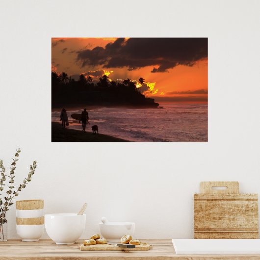 Sonnenuntergang in Rincon, Puerto Rico Poster (Küche)