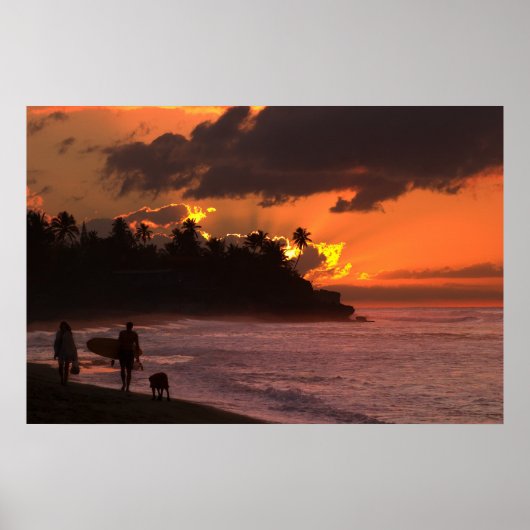Sonnenuntergang in Rincon, Puerto Rico Poster (Vorne)