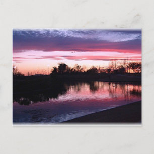 Sonnenuntergang in Rosa und Blau Postkarte
