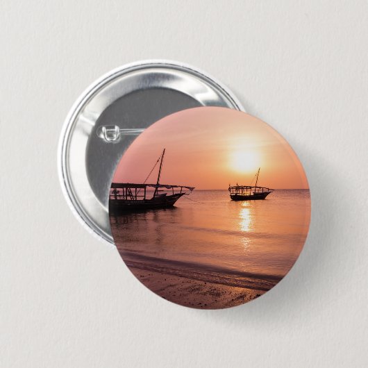 Sonnenuntergang in Sansibar Button (Vorne & Hinten)