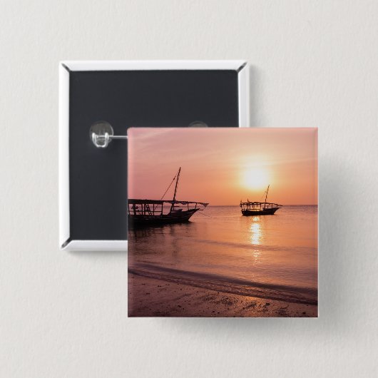 Sonnenuntergang in Sansibar Button (Vorne & Hinten)