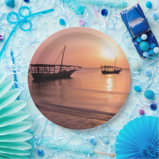 Sonnenuntergang in Sansibar Pappteller (Party)