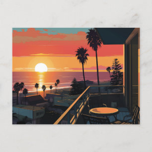 SONNENUNTERGANG IN SANTA MONICA #1 POSTKARTE