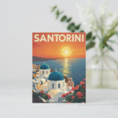 Sonnenuntergang in Santorini Postkarte (Stehend Vorderseite)