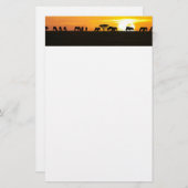 Sonnenuntergang in Serengeti Briefpapier (Vorne/Hinten)