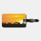 Sonnenuntergang in Serengeti Gepäckanhänger (Rückseite horizontal)
